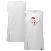 White Los Angeles Angels Levelwear Women's Influx Home Field Tank Top