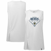 White Milwaukee Brewers Levelwear Women's Influx Home Field Tank Top