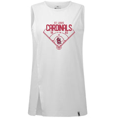 White St. Louis Cardinals Levelwear Women's Influx Home Field Tank Top