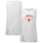 White Baltimore Orioles Levelwear Women's Influx Home Field Tank Top