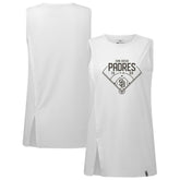 White San Diego Padres Levelwear Women's Influx Home Field Tank Top