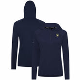 Navy Milwaukee Brewers Levelwear Women's Raven Insignia 2.0 Quarter-Zip Jacket