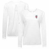 White Minnesota Twins Levelwear Women's Sequoia Primary Logo Long Sleeve T-Shirt