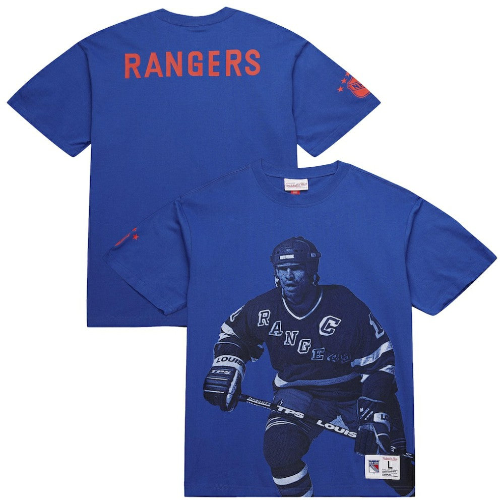 NHL Mark Messier New York Rangers Mitchell & Ness NHL Ultimate Player Vintage Logo T-Shirt
