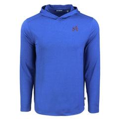 Blue Atlanta Braves Cutter & Buck Coastline Epic Comfort Recycled Eco Hoodie Long Sleeve T-Shirt