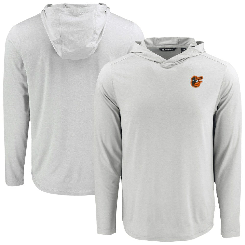Gray Baltimore Orioles Cutter & Buck Coastline Epic Comfort Recycled Eco Hoodie Long Sleeve T-Shirt