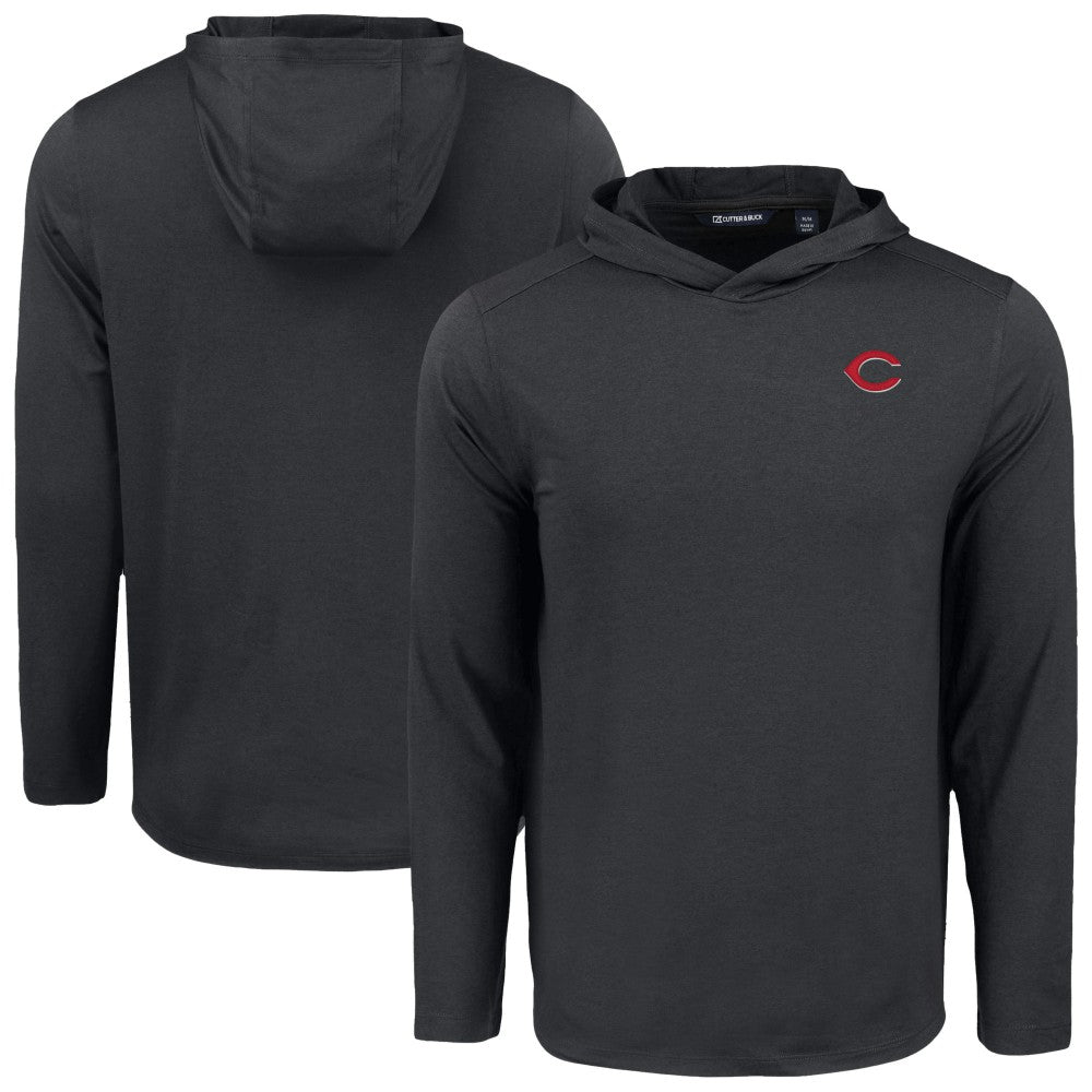 Black Cincinnati Reds Cutter & Buck Coastline Epic Comfort Recycled Eco Hoodie Long Sleeve T-Shirt
