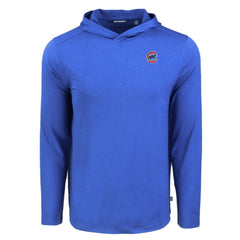 Royal Chicago Cubs Cutter & Buck Coastline Epic Comfort Recycled Eco Hoodie Long Sleeve T-Shirt