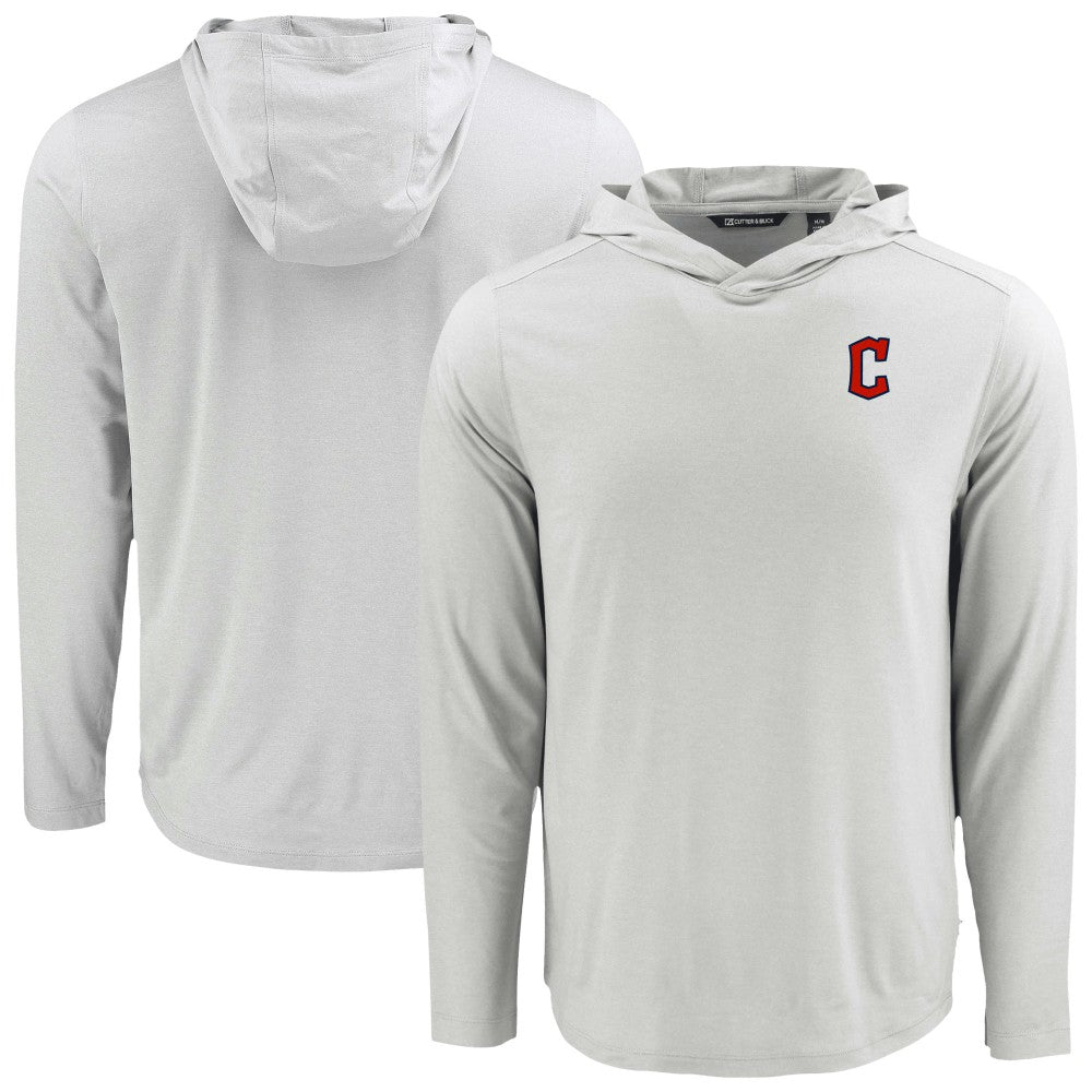 Gray Cleveland Guardians Cutter & Buck Coastline Epic Comfort Recycled Eco Hoodie Long Sleeve T-Shirt