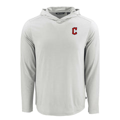 Gray Cleveland Guardians Cutter & Buck Coastline Epic Comfort Recycled Eco Hoodie Long Sleeve T-Shirt