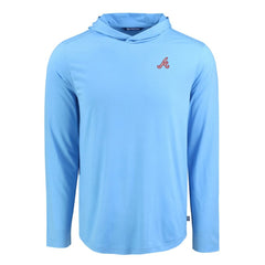 Powder Blue Atlanta Braves Cutter & Buck Coastline Epic Comfort Recycled Eco Hoodie Long Sleeve T-Shirt