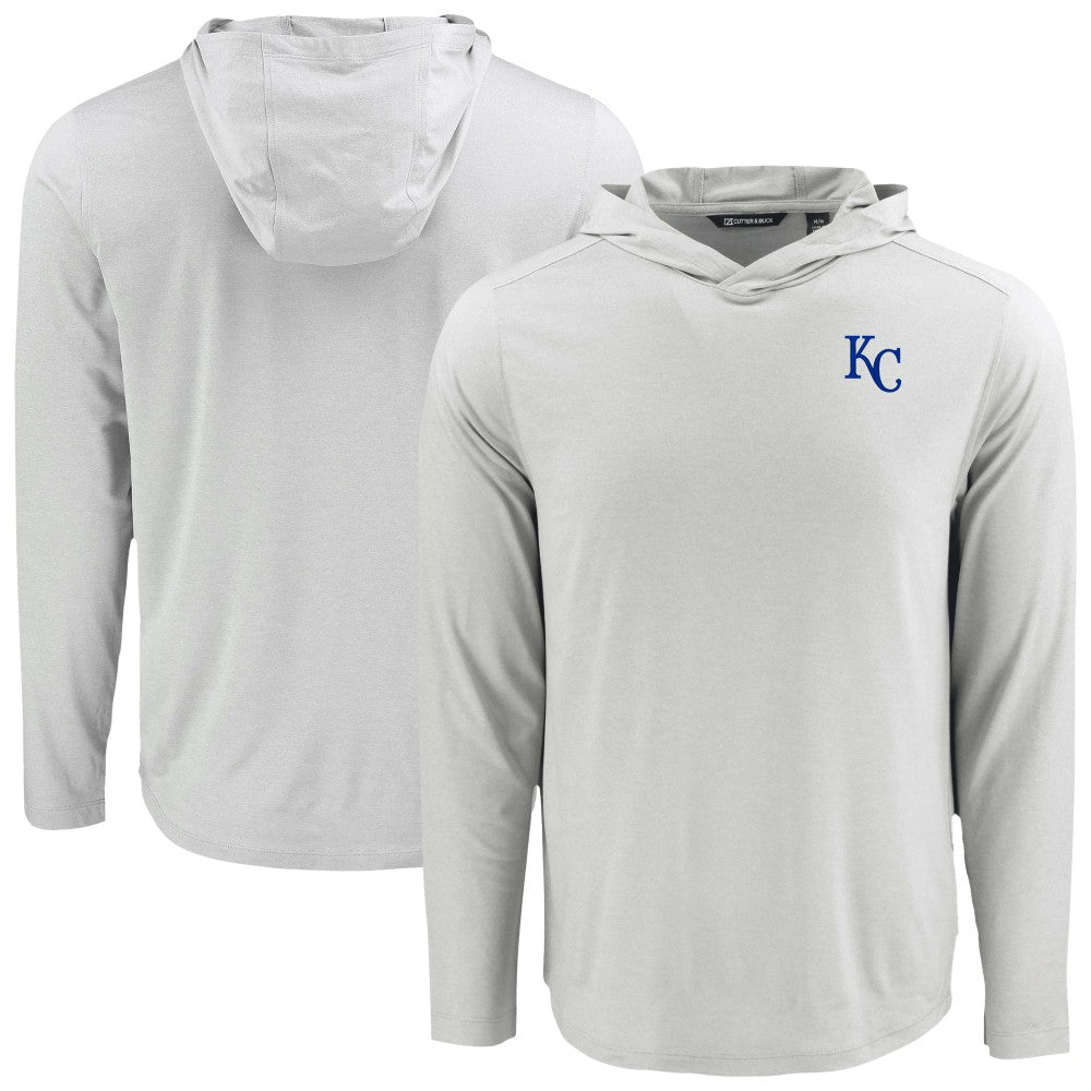 Gray Kansas City Royals Cutter & Buck Coastline Epic Comfort Recycled Eco Hoodie Long Sleeve T-Shirt