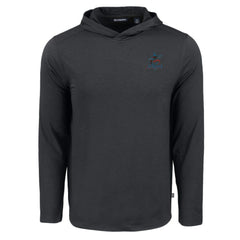 Black Miami Marlins Cutter & Buck Coastline Epic Comfort Recycled Eco Hoodie Long Sleeve T-Shirt