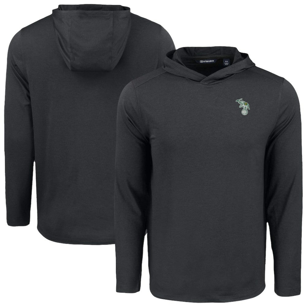 Black Athletics Cutter & Buck Coastline Epic Comfort Recycled Eco Hoodie Long Sleeve T-Shirt