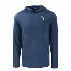 Navy Kansas City Royals Cutter & Buck Coastline Epic Comfort Recycled Eco Hoodie Long Sleeve T-Shirt