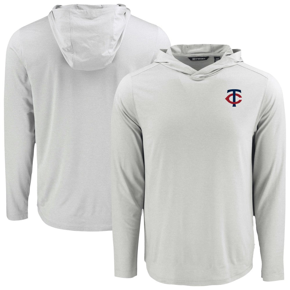 Gray Minnesota Twins Cutter & Buck Coastline Epic Comfort Recycled Eco Hoodie Long Sleeve T-Shirt