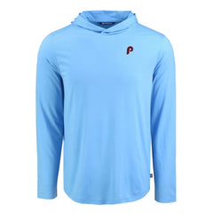 Light Blue Philadelphia Phillies Cutter & Buck Coastline Epic Comfort Recycled Eco Hoodie Long Sleeve T-Shirt