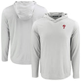 Gray Philadelphia Phillies Cutter & Buck Coastline Epic Comfort Recycled Eco Hoodie Long Sleeve T-Shirt