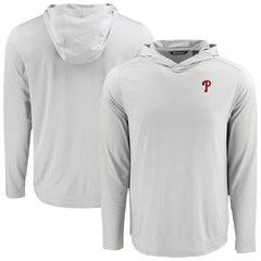 Gray Philadelphia Phillies Cutter & Buck Coastline Epic Comfort Recycled Eco Hoodie Long Sleeve T-Shirt