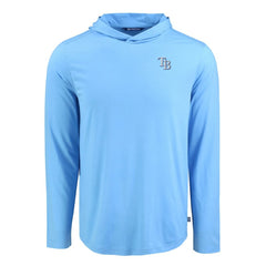 Light Blue Tampa Bay Rays Cutter & Buck Coastline Epic Comfort Recycled Eco Hoodie Long Sleeve T-Shirt