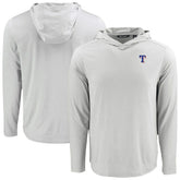 Gray Texas Rangers Cutter & Buck Coastline Epic Comfort Recycled Eco Hoodie Long Sleeve T-Shirt