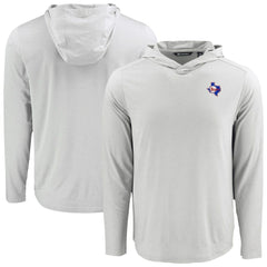 Gray Texas Rangers Cutter & Buck Coastline Epic Comfort Recycled Eco Hoodie Long Sleeve T-Shirt