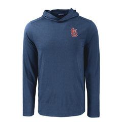 Navy St. Louis Cardinals Cutter & Buck Coastline Epic Comfort Recycled Eco Hoodie Long Sleeve T-Shirt