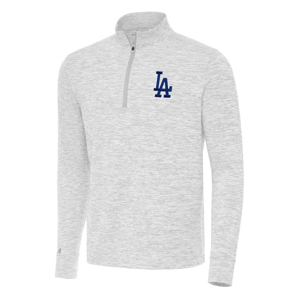 Gray/White Los Angeles Dodgers Antigua Cause Quarter-Zip Top