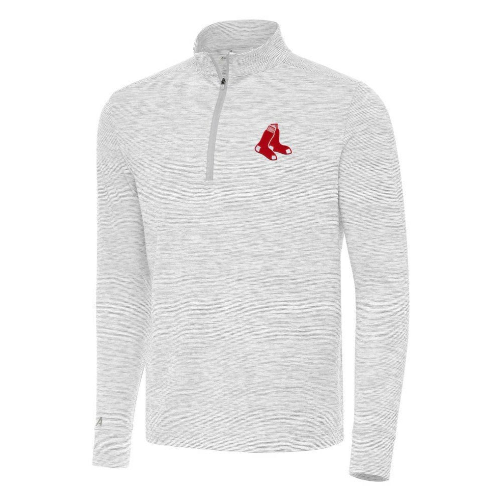 Gray/White Boston Red Sox Antigua Cause Quarter-Zip Top