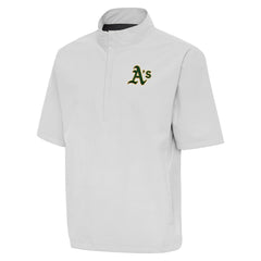 Heather Gray Athletics Antigua Brisk Quarter-Zip Wind Shirt