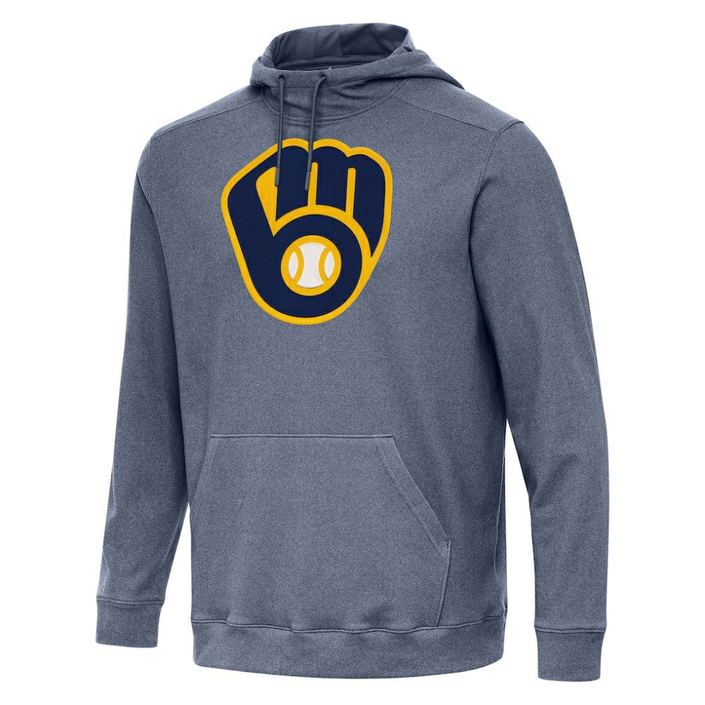 Heather Navy Milwaukee Brewers Antigua Cloud Pullover Hoodie