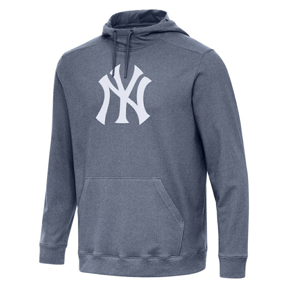 Heather Navy New York Yankees Antigua Cloud Pullover Hoodie