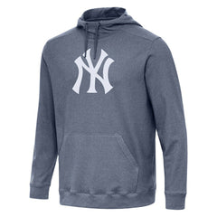 Heather Navy New York Yankees Antigua Cloud Pullover Hoodie