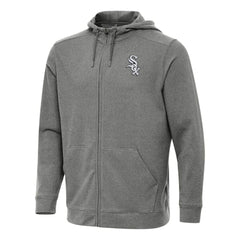 Heather Black Chicago White Sox Antigua Effortless Full-Zip Hooded Jacket