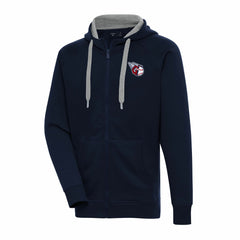 Navy Cleveland Guardians Antigua Big & Tall Victory Full-Zip Hoodie Jacket
