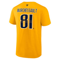 NHL Jonathan Marchessault Nashville Predators Fanatics Authentic Stack Name & Number T-Shirt