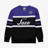 Mitchell & Ness Utah Jazz Hardwood Classics Vintage Logo Head Coach Pullover Sweatshirt