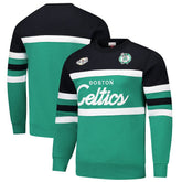 Mitchell & Ness Boston Celtics Hardwood Classics Vintage Logo Head Coach Pullover Sweatshirt
