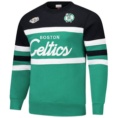 Mitchell & Ness Boston Celtics Hardwood Classics Vintage Logo Head Coach Pullover Sweatshirt