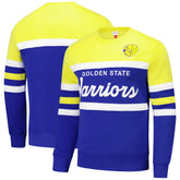Mitchell & Ness Golden State Warriors Hardwood Classics Vintage Logo Head Coach Pullover Sweatshirt sale