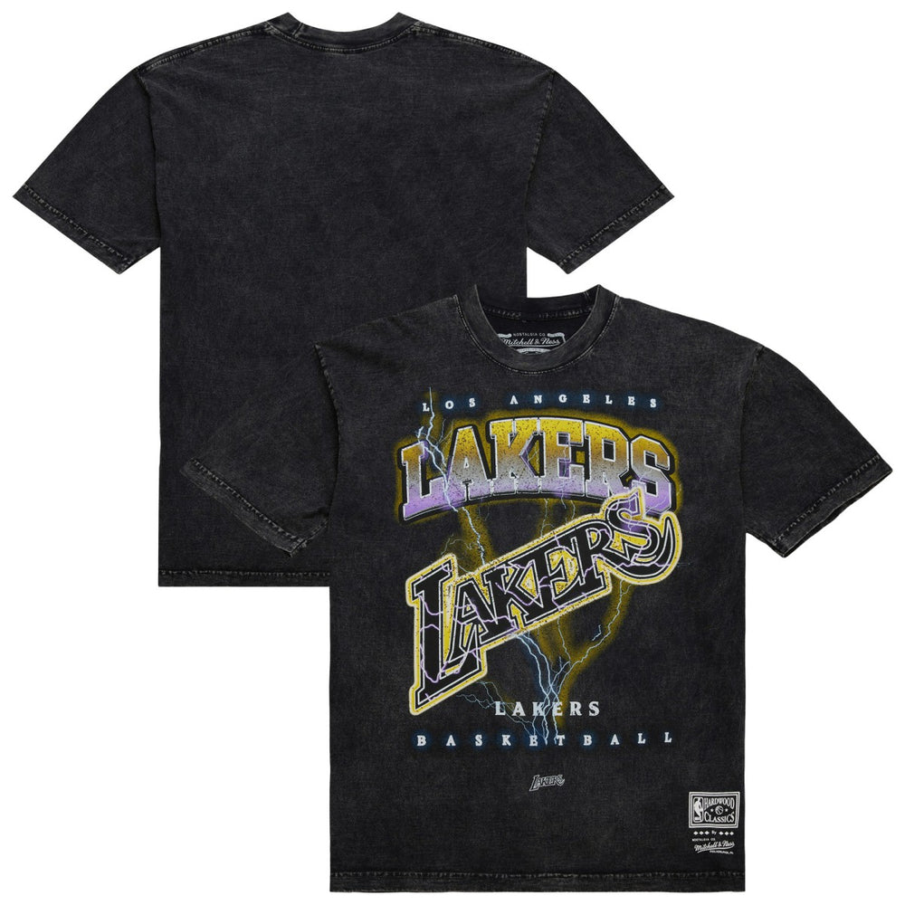 Mitchell & Ness Los Angeles Lakers Unisex Hardwood Classics Vintage Voltage Premium Heavyweight T-Shirt