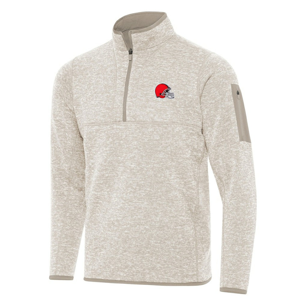Antigua Fortune Quarter-Zip Pullover Jacket - Cleveland Browns Pullover