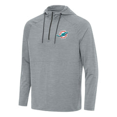 Antigua Spikes Quarter-Zip Pullover Hoodie - Miami Dolphins Hoodies