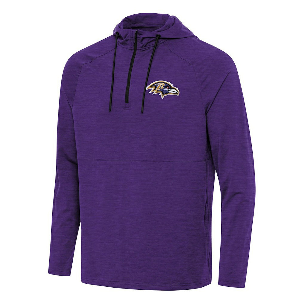 Antigua Spikes Quarter-Zip Pullover Hoodie - Baltimore Ravens Hoodies