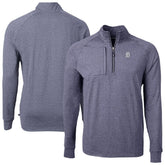 Heather Navy Detroit Tigers Cutter & Buck Adapt Eco Raglan Quarter-Zip Jacket