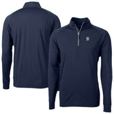 Navy Detroit Tigers Cutter & Buck Adapt Eco Raglan Quarter-Zip Top