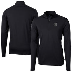 Black Kansas City Royals Cutter & Buck Virtue Eco Pique Quarter-Zip Jacket