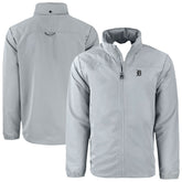 Gray Detroit Tigers Cutter & Buck Charter Eco Recycled Full-Zip Hoodie Jacket