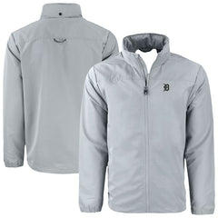 Gray Detroit Tigers Cutter & Buck Charter Eco Recycled Full-Zip Hoodie Jacket