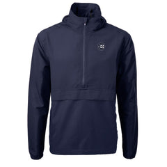 Navy Chicago Cubs Cutter & Buck Charter Eco Recycled Anorak Half-Zip Hoodie Jacket